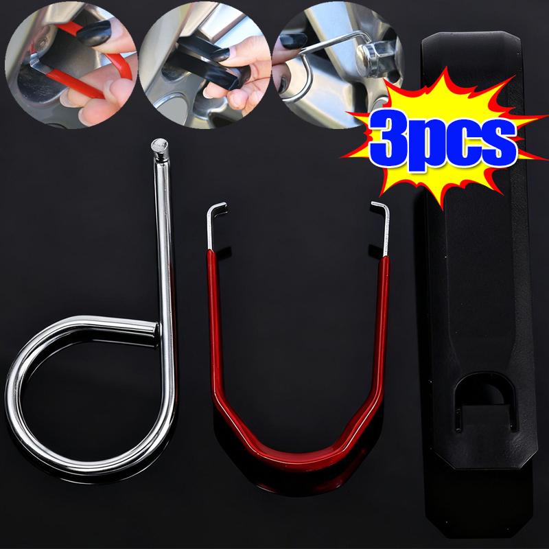 Universal Car Truck Wheel Lug Nut Center Cap Puller Tweezer Wheel Repair Tool 3pcs/set Car Tire Screw Cap Removal Tool