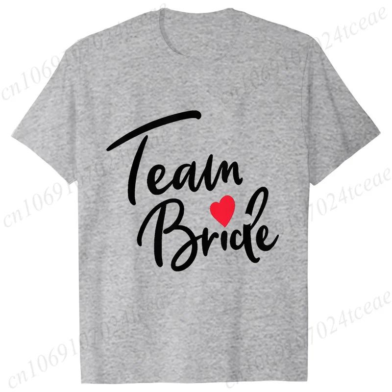 Team Bride Squad T-shirt Bridal Wedding Tops Bachelorette Farewell Party Tees Women EVJF Blouses Bridesmaid Aesthetic Clothing