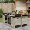 VidaXL Ensemble à manger de jardin et coussins 5 pcs gris clair rotin 3277666