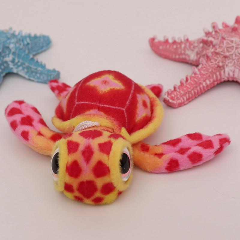 Kolorowe Realistyczne Pluszowe Zabawki Żółwia Zawieszka Żółw Morski Miękki Słodki Brelok Zwierzęca Lalka Wypchany Breloczek Zawieszka do Samochodu Torby Prezent dla Chłopców