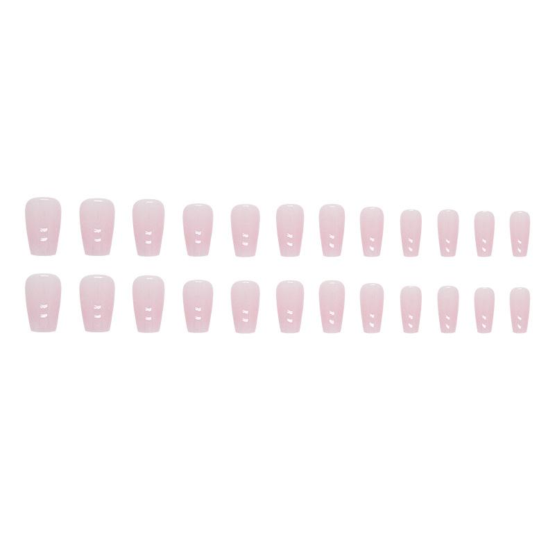 

24Pcs Fake Nails Long Coffin Tip Press On Nails White Gradient Design Fake Nail Set,Easy To Wear Acrylic Fake Nails Art For Woman Girl Nail Supplies