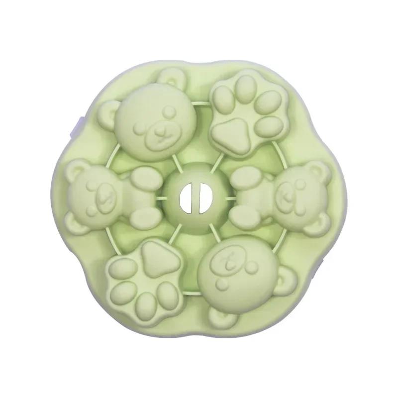 Eiscreme-Götterspeisenform, Eiswürfelform, Silikonform für gedämpften Kuchen für Babynahrung, Silikon-Teddybär, Götterspeise mit Milch
