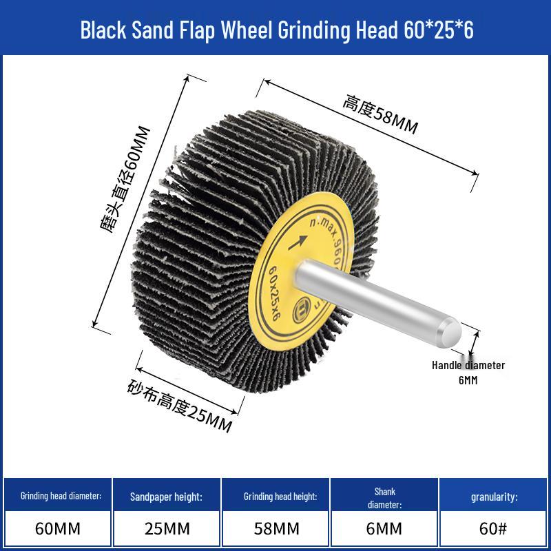 Cone Type Sandpaper Flap Wheel with Extended Shank for Metal and Woodworking