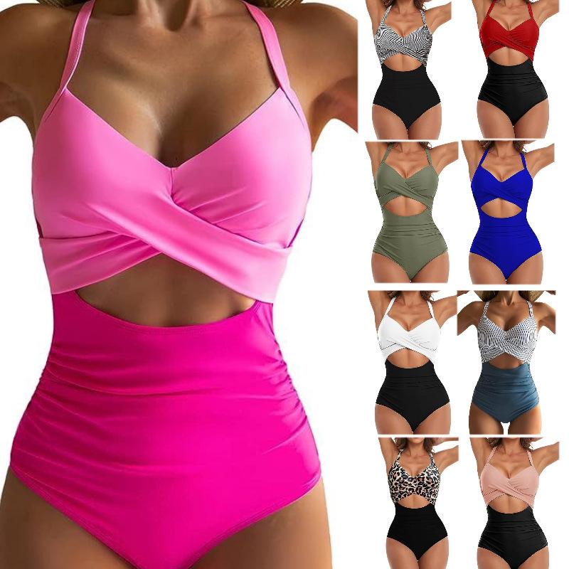 One-piece Swimsuit Female Sexy Building Tight Straps Swimsuit Bikini