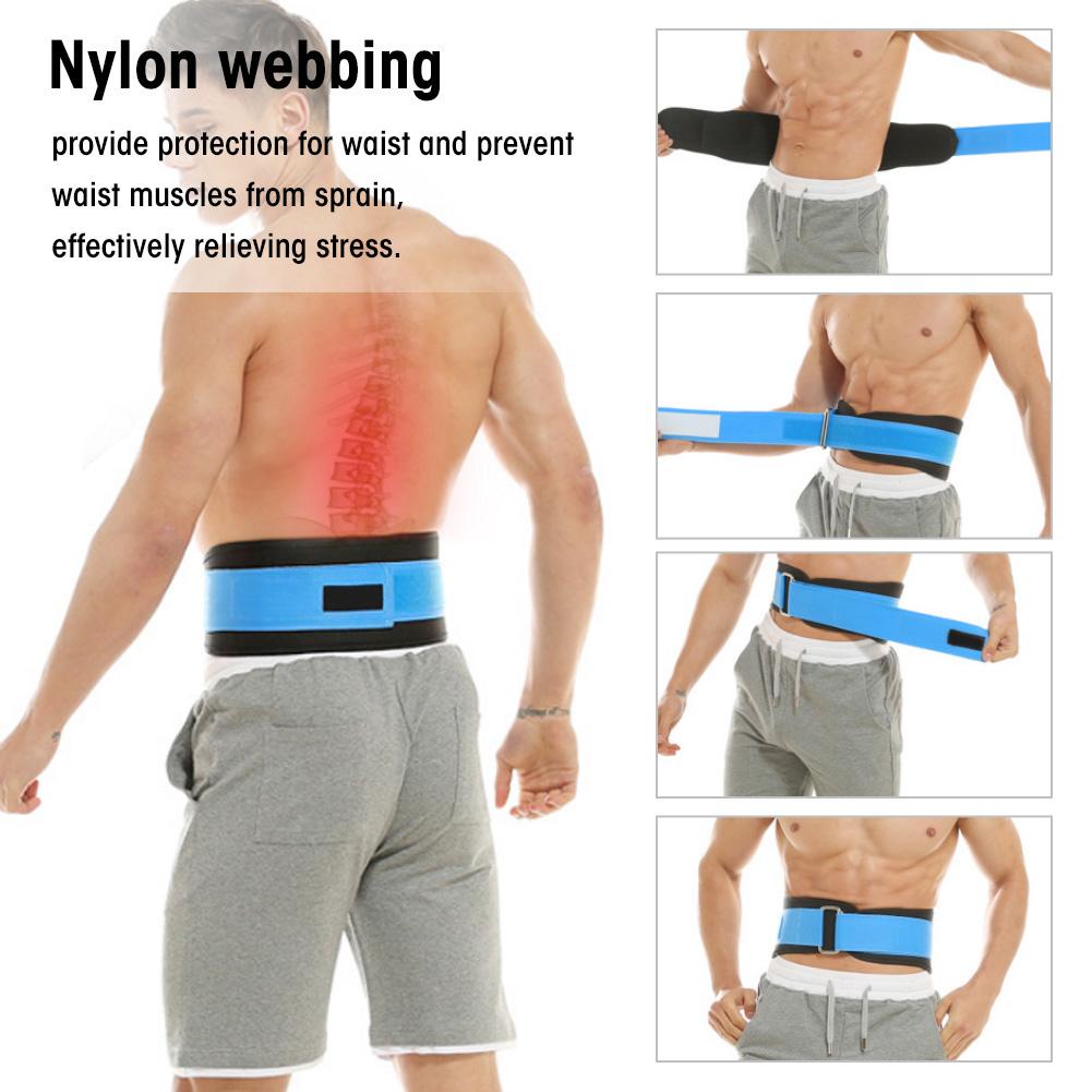 Unisex Weightlifting Waist Supporter Protector Belt Elastic Brace Sports Running Squats Blue XL
