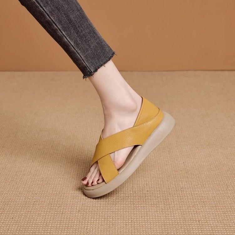 Summer bag heel Roman sandals new soft-soled lazy flat shoes two wear cool slippers