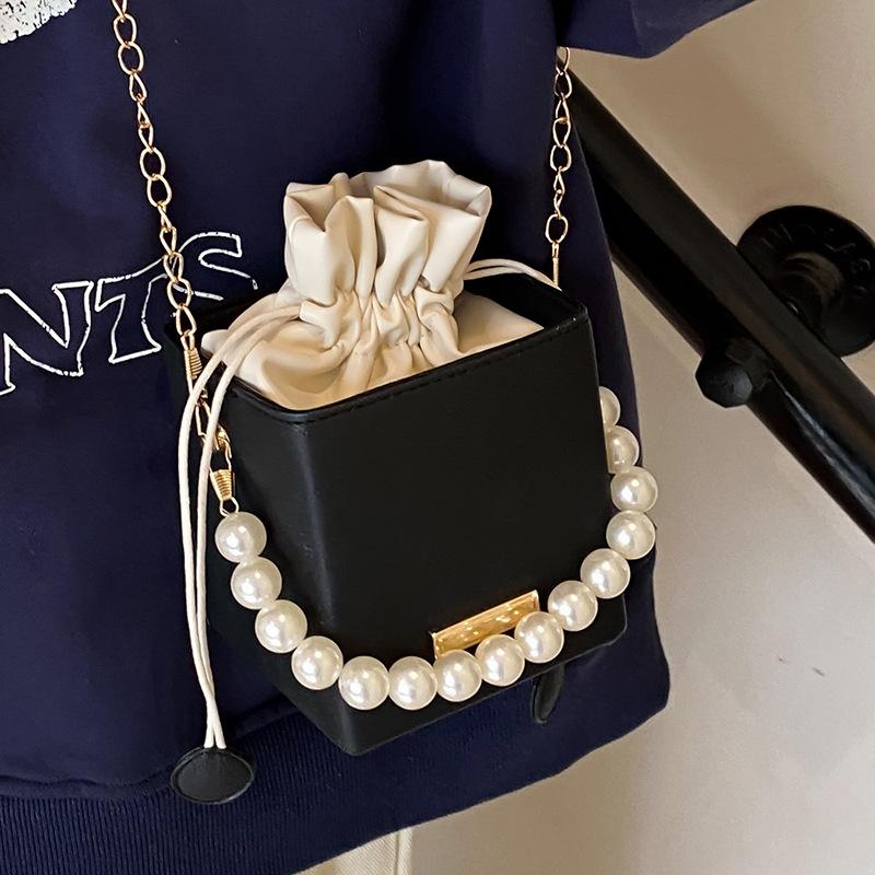 

Высококачественная сумка-ведро с цепочкой из бисера для женщин, новая модная и универсальная сумка через плечо для женщин, сумка через плечо