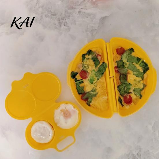 Egg Cooker for Microwave 2Pcs/Set Poacher Omelet Pan, Plastic Non-Stick Breakfast Non Stick Maker Cooker, Easy Quick Cooking Kitchen Gadgets