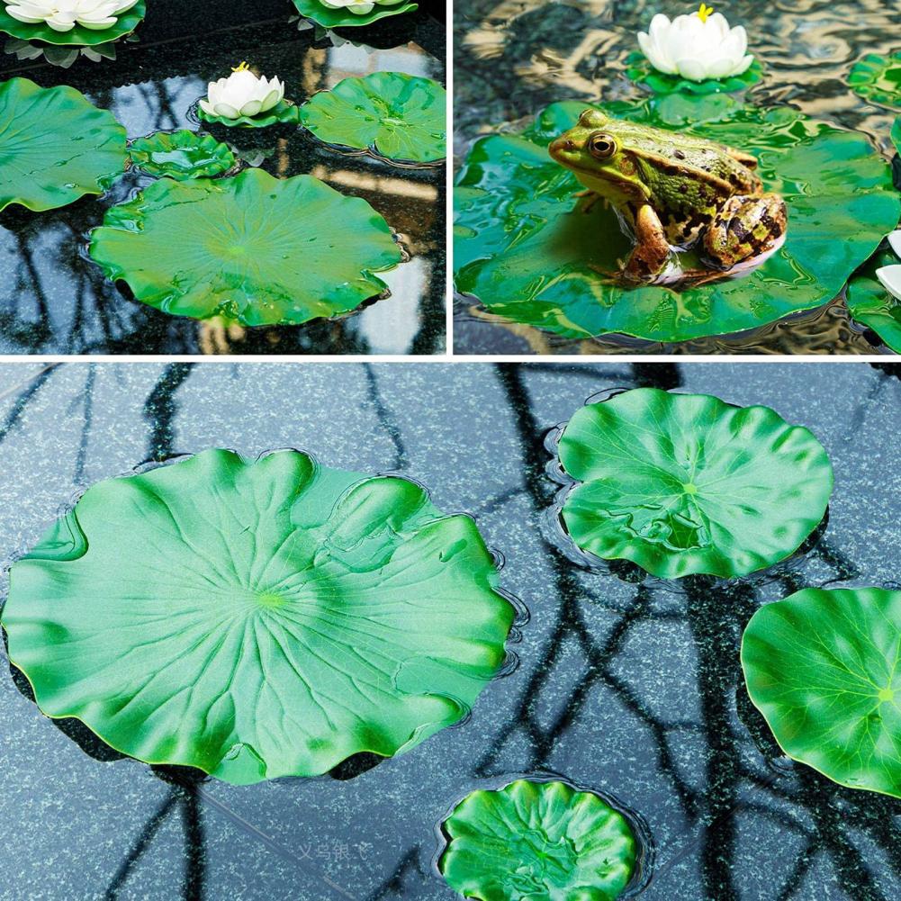 Fake Lily Pads for Ponds Pond Decor Lily Pads Realistic Artificial Lotus Lily Pads for Garden Pond Decor Faux Blooms for Patio