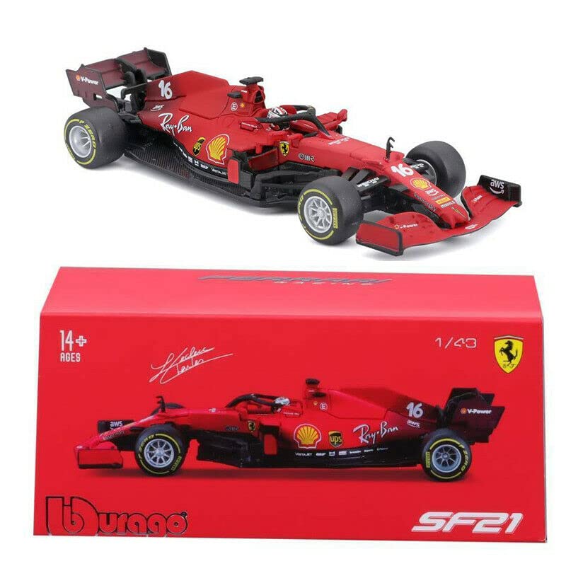 Bburago Scale Signature Series Ferrari F1 SF21 Charles Leclerc 2021 FERRARI FORMULA 1 F1 SF21 Leclerc Race Sports Car Diecast Model 1/43 #16