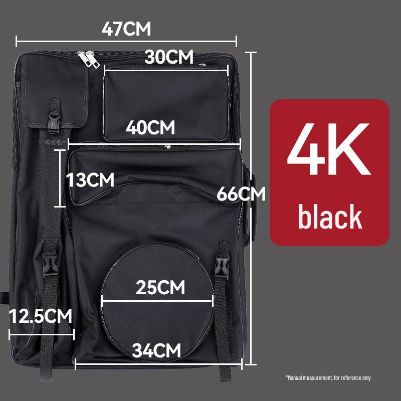 4K Multifunctional Waterproof Art Backpack - Large Zipper, Multi-Color Sketching & Drawing Board Bag