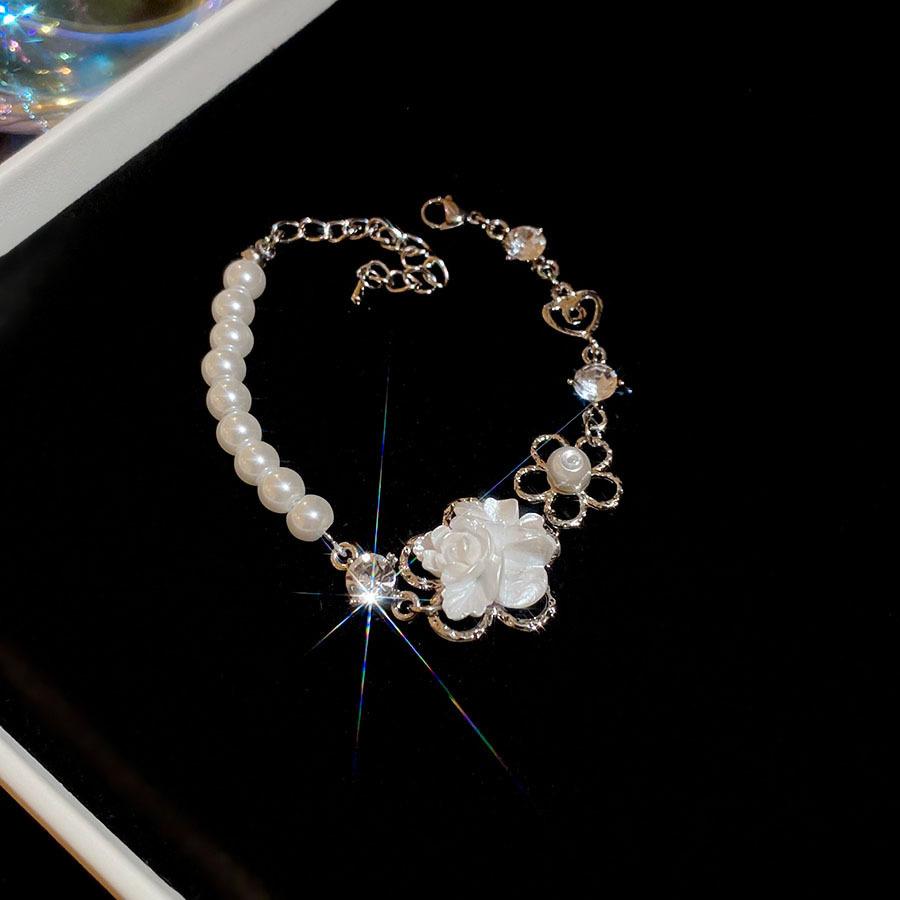 French temperament cold wind zircon star pearl bracelet light luxury bracelet sweet versatile jewelry