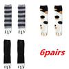 6 Pairs Autumn Winter Coral Velvet Socks Cute Cat Claw Socks For Women Girls Middle Tube Thickened Sleep Socks Home Floor Socks