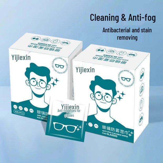 Anti-Fog Disposable Wipes for Glasses & Screens - Quick-Drying, Clear Vision