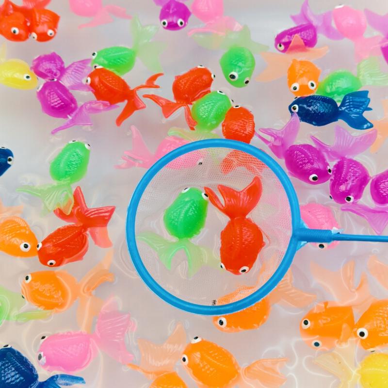 Simulation Goldfish Toy Soft Rubber Colored Fake Goldfish Model Kindergarten Fishing Outdoor Baby Water Play Toy Gift