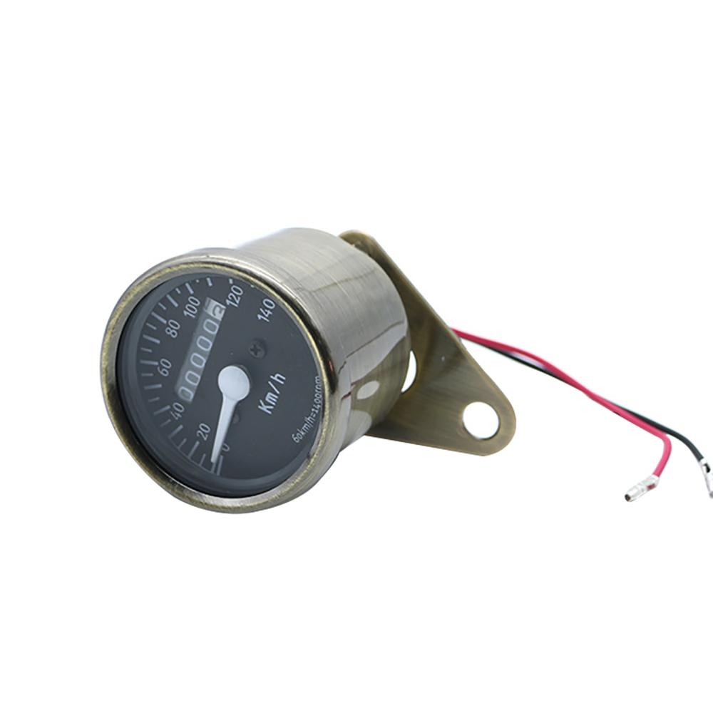 

Retro Copper Motorcycle LED Speedometer Odometer Gauge Universal Moto truments 0~140km/h 12V бронзовый желтый