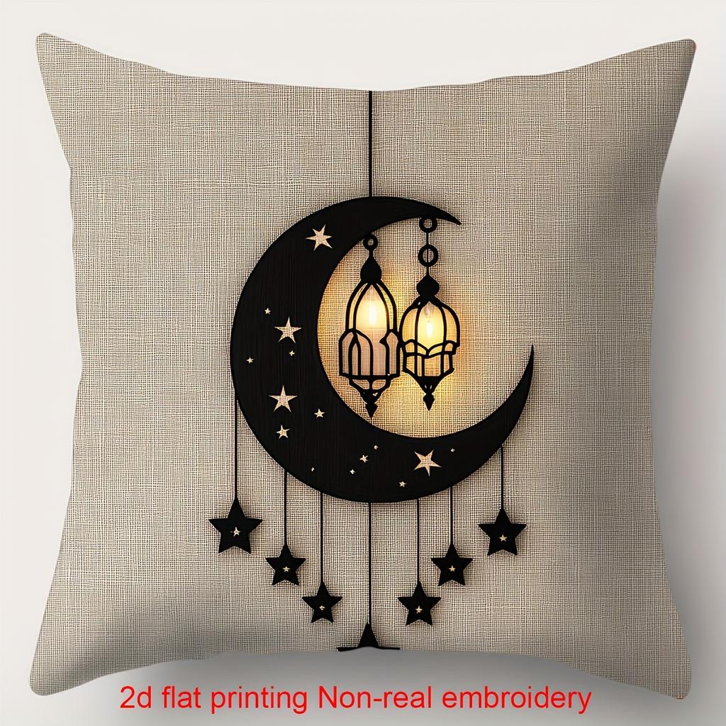 Ramadan Themed Cushion Covers With Mosque Moon Stars Polyester pillowcase, sofa decorative cushion cov Headboard Pillow
