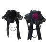 Lolita Ribbon Bows Beaded Pendant Bonnet Cap Headdress Gothic Flower Lace Mini Top Hat Headwear Cosplay Accessories