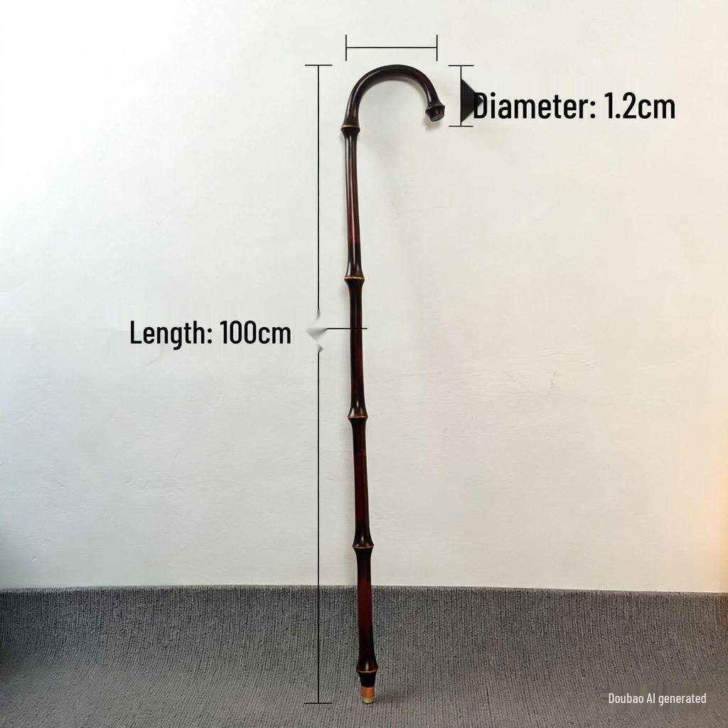 Qiongzhu Bambu Saplı Kaymaz Yürüyüş Bastonu - Yaşlılar İçin Hafif Yürüyüş Batonu