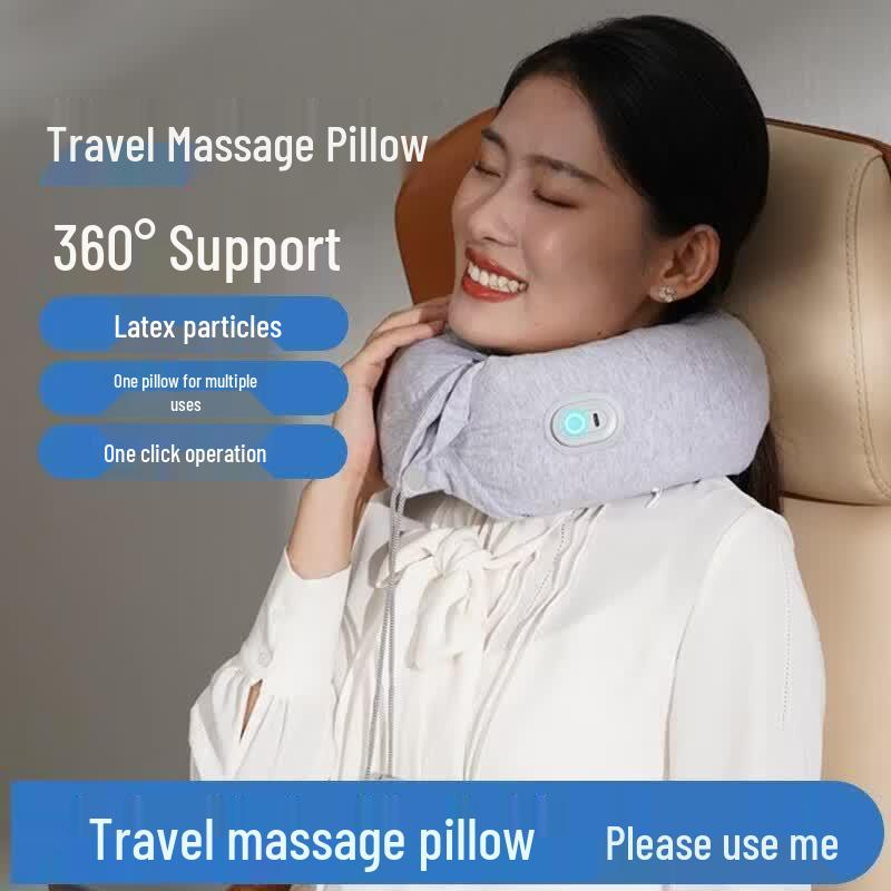 HEZHENG Latex Particle Neck Massage Pillow CN plug (adapter included)