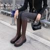 Platform Heel Women Knee-High Boots Fashion Comfort Soft Leather Shoes Autumn Winter Women's Knight Long Booties