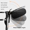 Men Fashion Square Polarized Clip-On Flip Up Metal Frame Clip Sunglasses