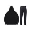 Li Ning Solid Color Logo Zip Hoodie And Long Pants Casual Sports Suit Men Suit Black YWDT227-1+AKLT805-1