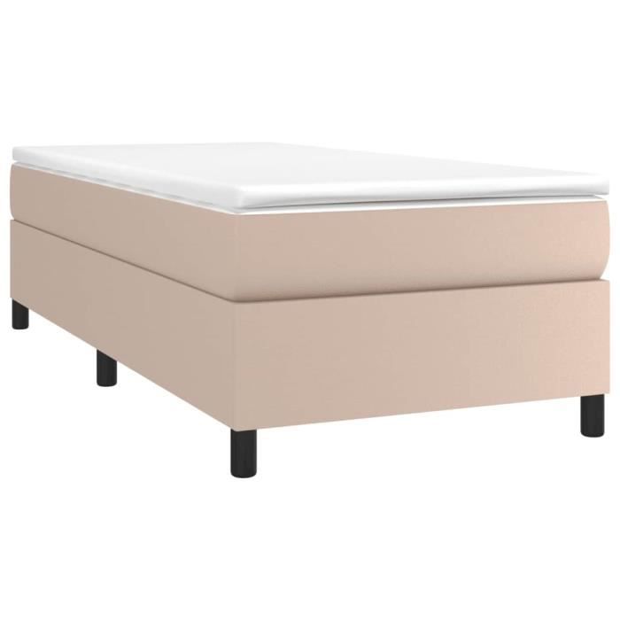 3144583 vidaXL Lit à sommier tapissier avec matelas Cappuccino 90x190 cm
