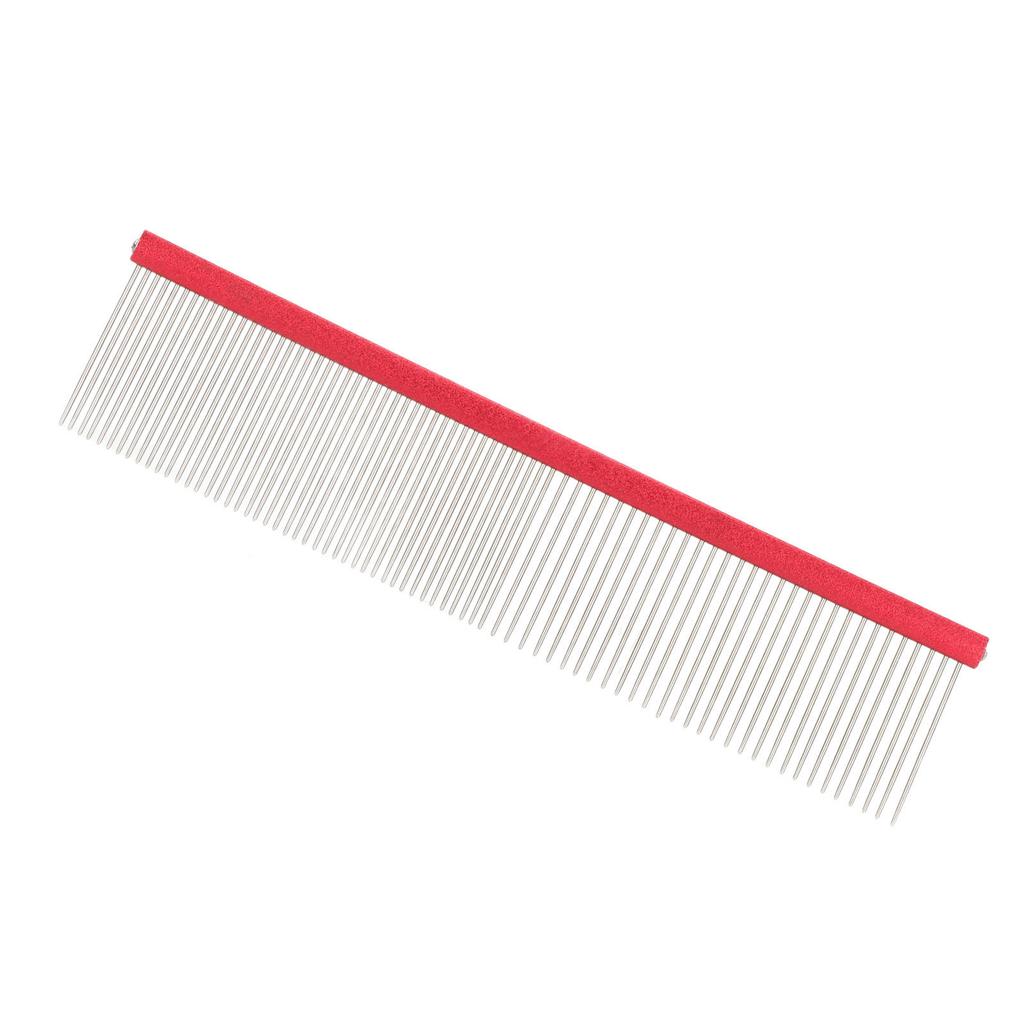 Pet Steel Comb 2 Different Densities Prevents Static Dog Grooming Comb with Rounded Ends for Long and Short Haired