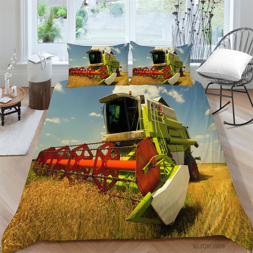 2023 New Style 3D Printing Duvet Cover Highend Home Bedclothes Agricultural Vehicle King Size Bedding Soft Quilt Cover Luxury Bedding Sets