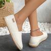Women's Casual Canvas Slip-On Shoes Flat Espadrille Loafers Comfortable Round Toe Lightweight Walking Shoes for Large Sizes