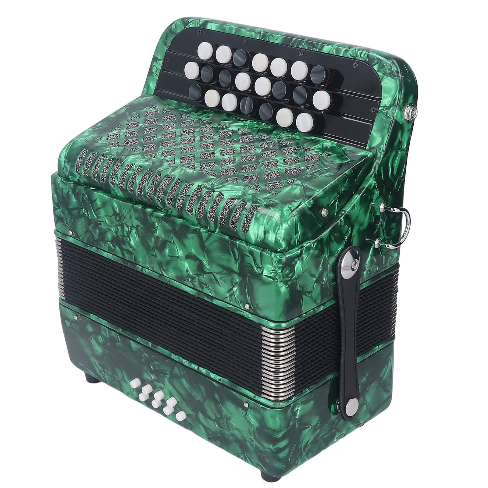 

22 клавиши 8 басовый аккордеон профессиональный антискользящий чувствительный кнопочный аккордеон музыкальный инструмент с зелёный