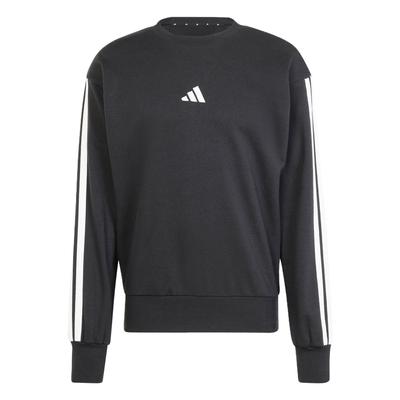 adidas Essentials 3-Streifen French Terry Sweatshirt Schwarz/Weiß Herren Streetwear JE6372