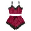GMXIA Sexy Lace Sex Underwear, Strappy Three-point Off-the-shoulder Lace Underpants Set Pajamas