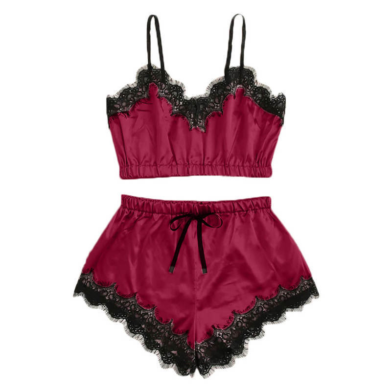 GMXIA Sexy Lace Sex Underwear, Strappy Three-point Off-the-shoulder Lace Underpants Set Pajamas