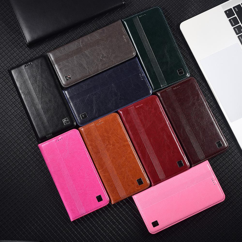 Vertical Line Genuine Leather Flip Case For Tecno Spark 9 10 10C 20 30 30C 40 40C Pro Plus 4G 5G Cover Card Cases Scratch Proof