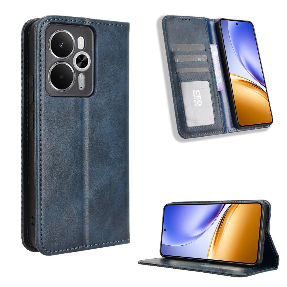 For Realme 14T 5G/14 5G Leather Case Wallet Stand Retro Texture Phone Cover