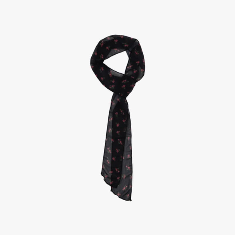 PINK PINEAPPLE ROSY SHEER SCARF_BLACK