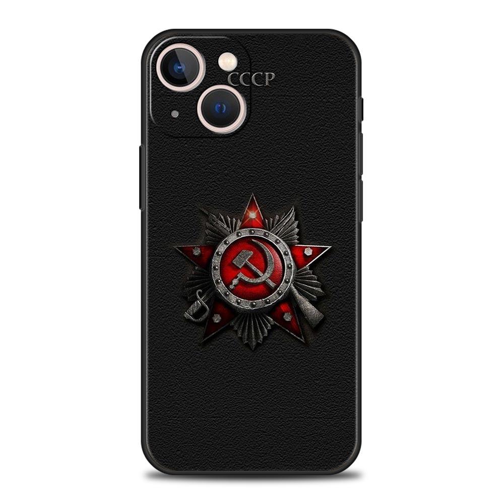 Phone Case Cover for iPhone 17 Pro Max 16 15 14 13 12 11 Pro Max Plus 17AIR Shockproof Soft TPU Shell Vintage USSR CCCP Fundas