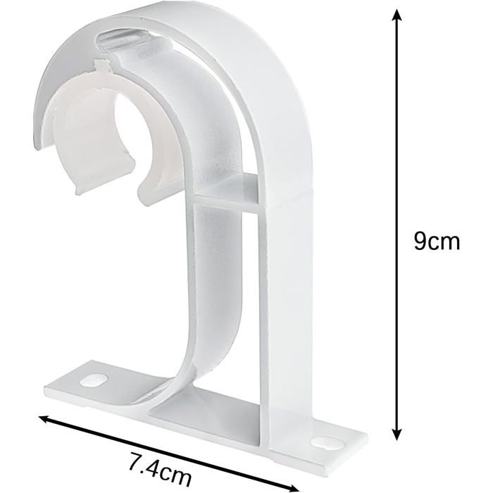 AIMOONSA Support plafond pour tringle à rideau 26–32 mm en aluminium blanc, lot de 4