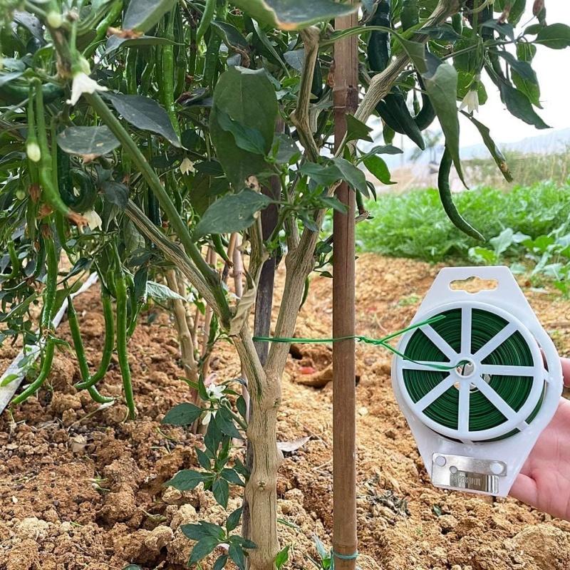 1Roll Multifunctional Plastic Steel Twist Ties, Sturdy Reusable Garden Plant Support Strap, 50/30/20M Length for Flower & Climbing Plants