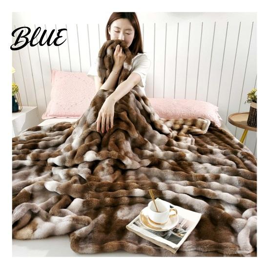 Plüsch-Überwurf 3D-Blasen-Decke Tie-Dye Kunst-Kaninchenfell-Textur Tragbar Büro-Nickerchen Fleece Weich Warm Gemütlich Dekorative Abdeckung für Couch Sofa Bett
