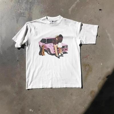 Męska Koreańska Minimalistyczna Bawełniana Koszulka z Długim Rękawem i Nadrukiem Kreskówkowym - Hip Hop Harajuku Y2K Luźny Krój