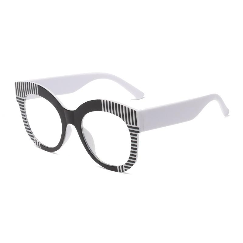 

Oversized Round Vertical Pattern Frame Photochromic Anti Blue Ray Femal Sunglasses Presbyopic Hyperopia Prescription Eyeglass Single Version&1.56&Anti Blue Ray чорний