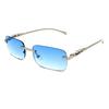New Rimless Square Sunglasses Men's and Women's Retro Decorative Metal Sunglasses