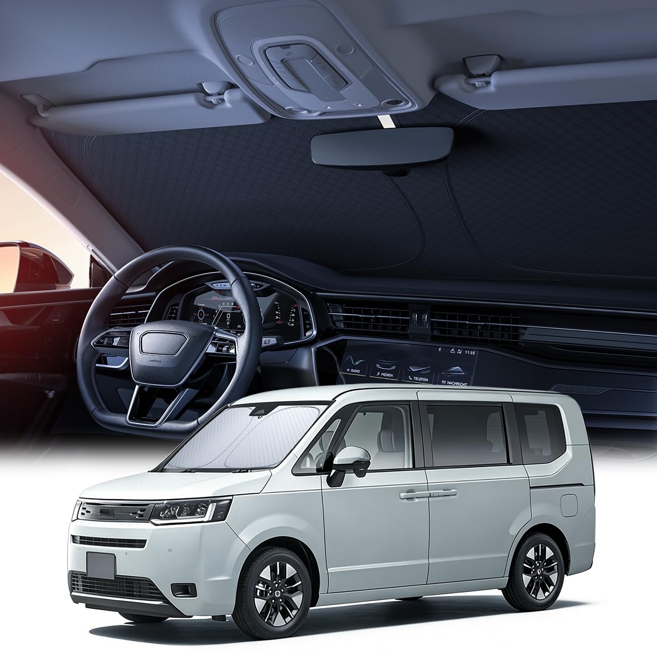 Изоляция Lamicall Honda New Stepwgn RP6 RP7 RP8 Автомобильное лобовое стекло Автомобильное солнце STEPWGN AIR SPADA Автомобиль передний Автомобильное лобовое стекло Складной автомобиль Автомобиль свет УФ солнце