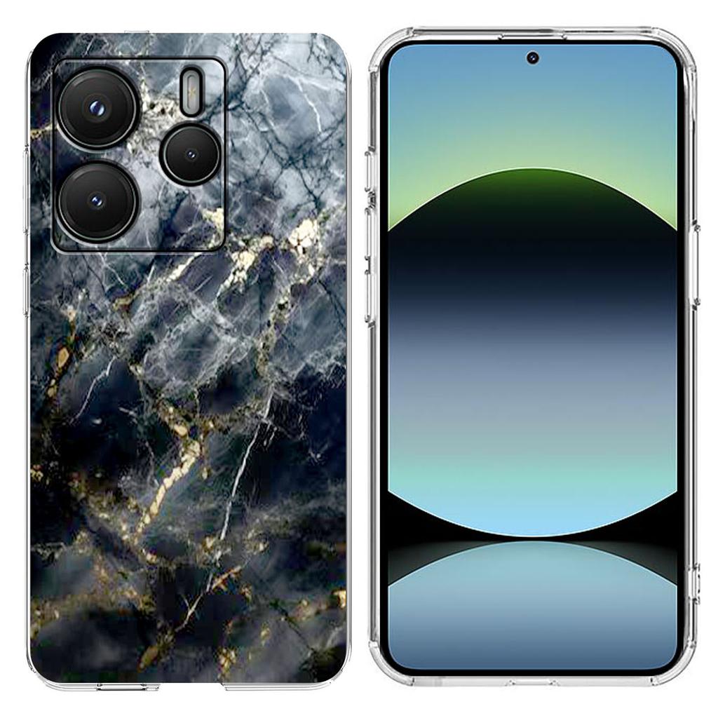 For Xiaomi Redmi Note 14 4G (164.84mm) Case Marble Pattern Printing Soft TPU Phone Cover