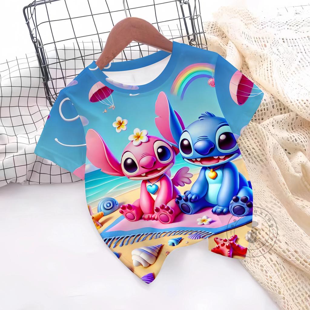 New Hot Sale Stitch T Shirts 3D Printing Graphic T-shirt Disney Casual Short Sleeve Stitch Tops Boys Girls Casual Clothes