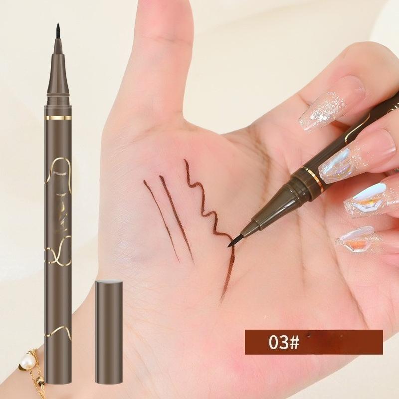 Eye Liner Pencil Small Gold Liquid Eyeliner Pen Quick-drying Eyeliner Waterproof Lasting Eyeliner Black/Brown Eyes Makeup Liquid