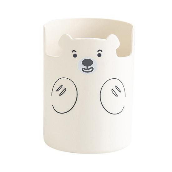 Xiaobudian Cute Bear 2-in-1 Pen Holder & Phone Stand, Macaron Colors Desk Organizer, Large Capacity Storage for Pens Makeup Brushes Scissors
